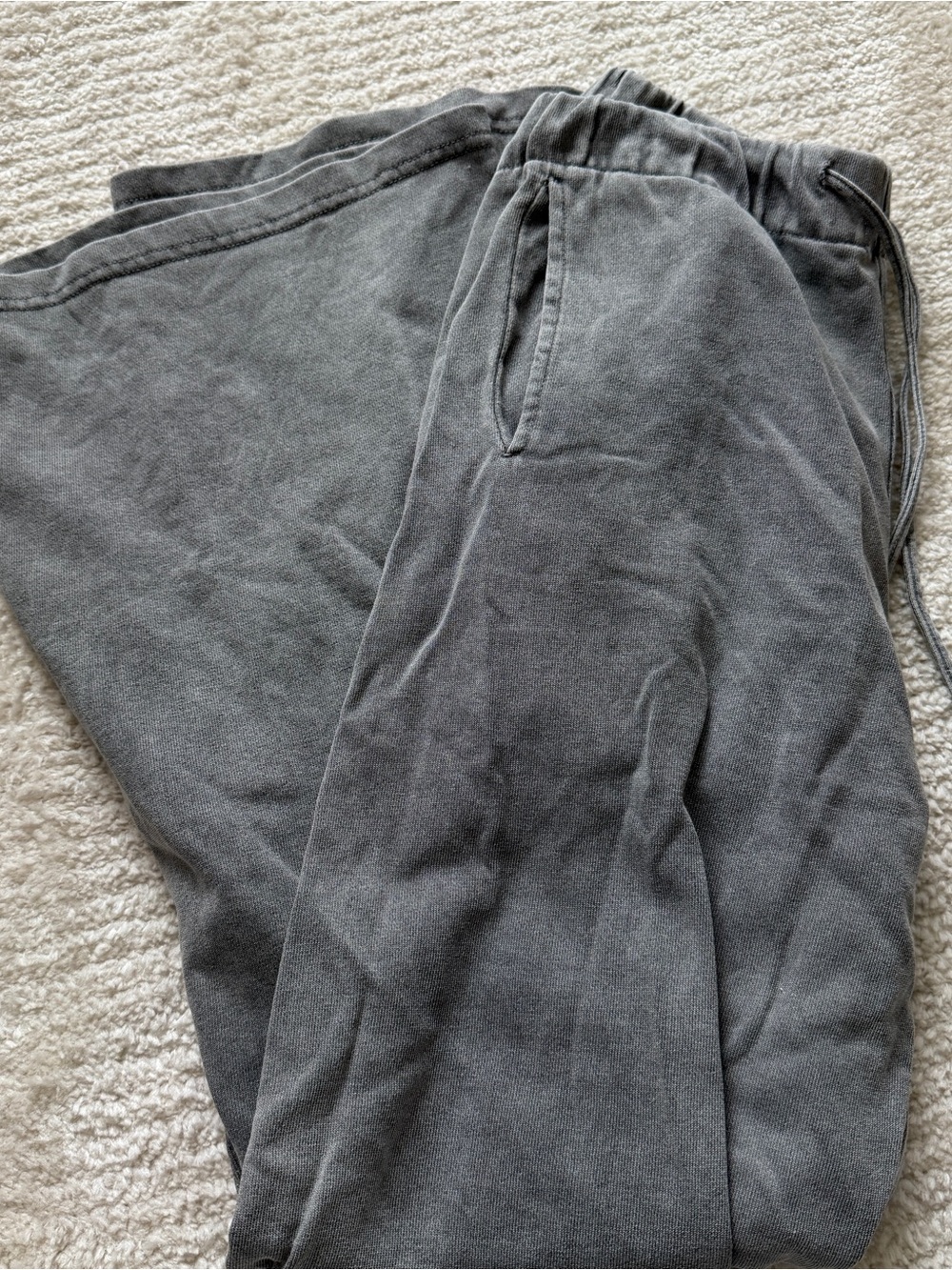washed gray sweatpants